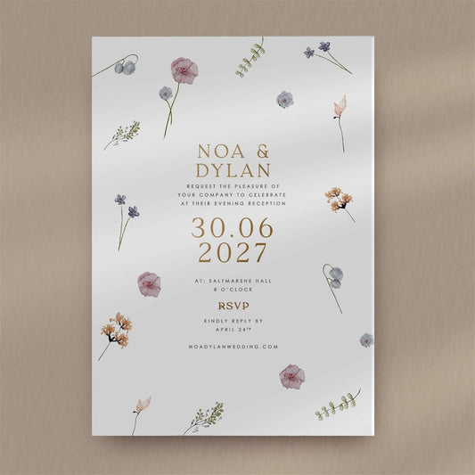 Noa Evening Invitation - Ivy and Gold Wedding Stationery