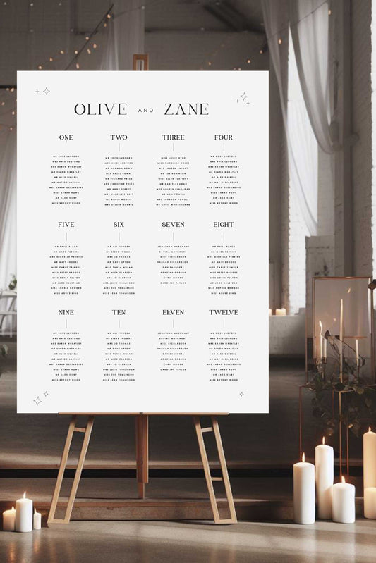 Olive | Boho Seating Plan - Ivy and Gold Wedding Stationery