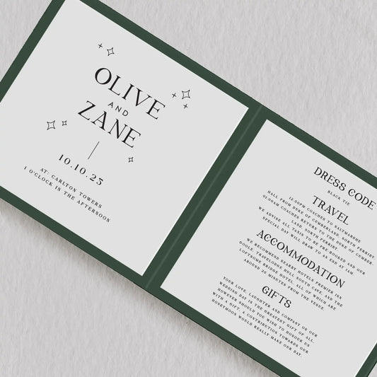 Olive Folded Invitation