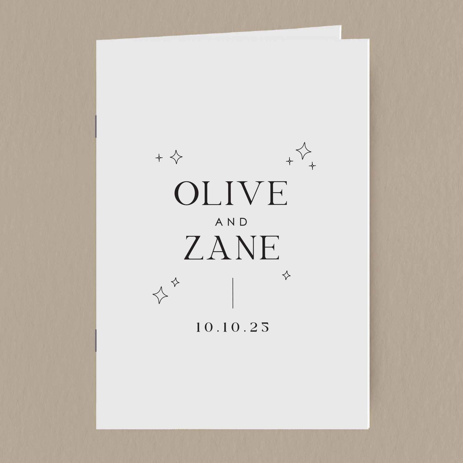 Olive Order Of Service - Ivy and Gold Wedding Stationery
