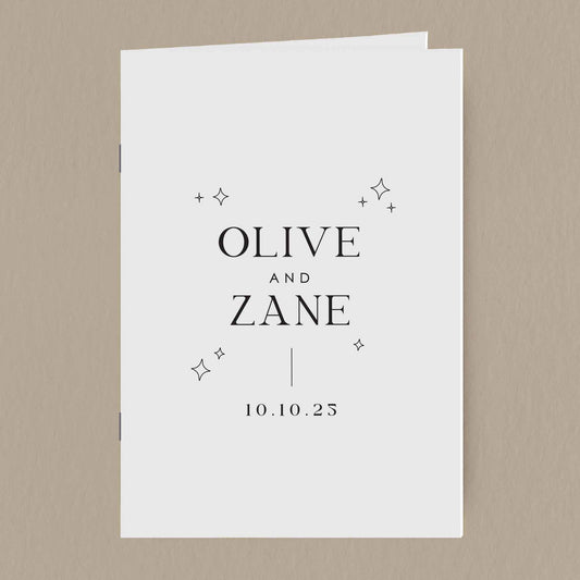 Olive Order Of Service - Ivy and Gold Wedding Stationery