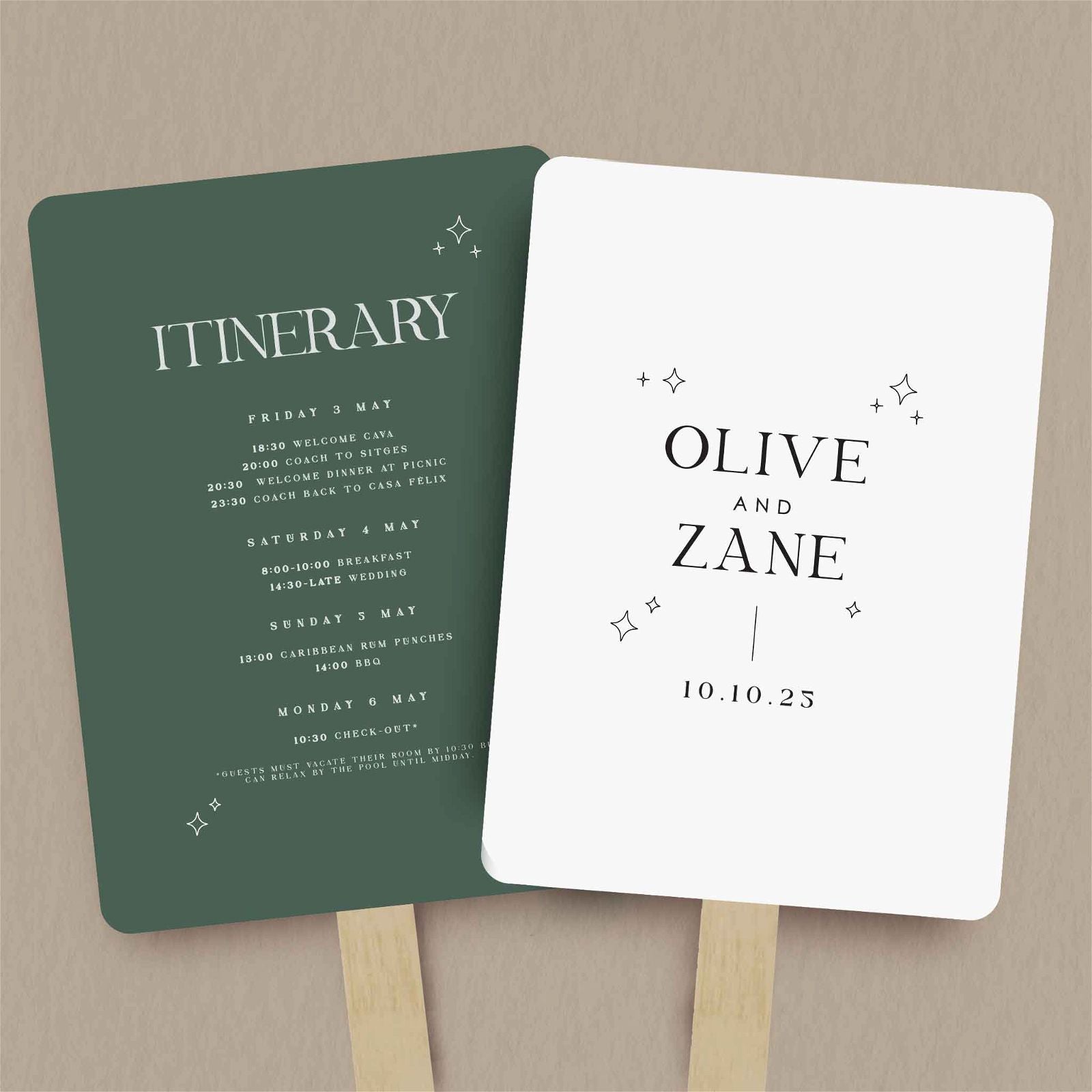 Olive Order Of Service - Ivy and Gold Wedding Stationery