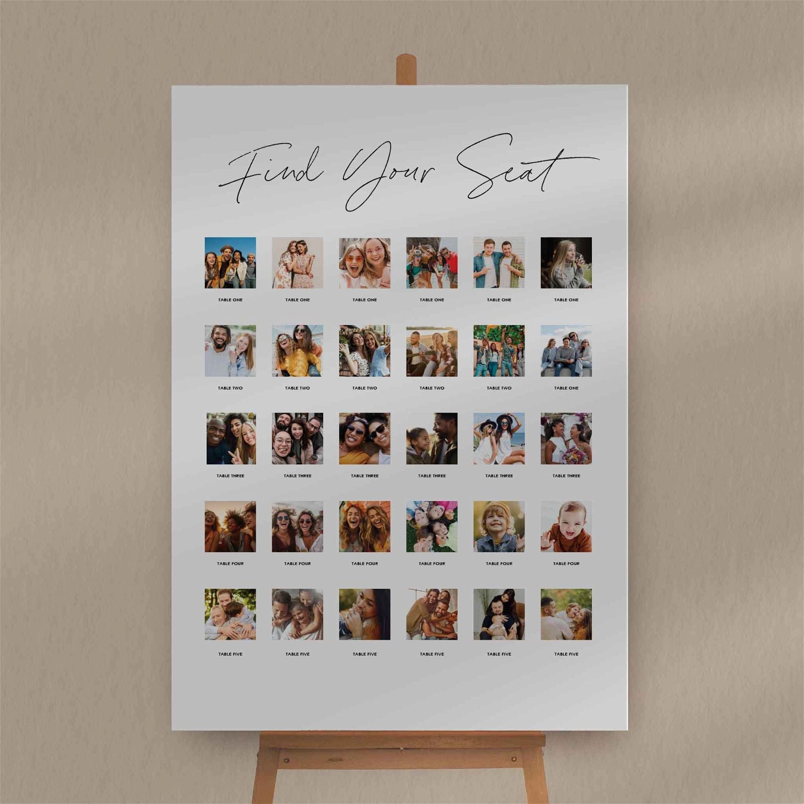 Olivia | Photo Seating Plan - Ivy and Gold Wedding Stationery