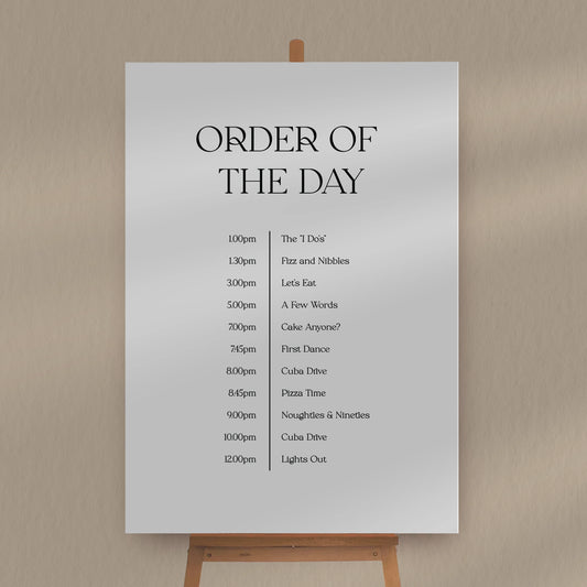 Order Of The Day Sign