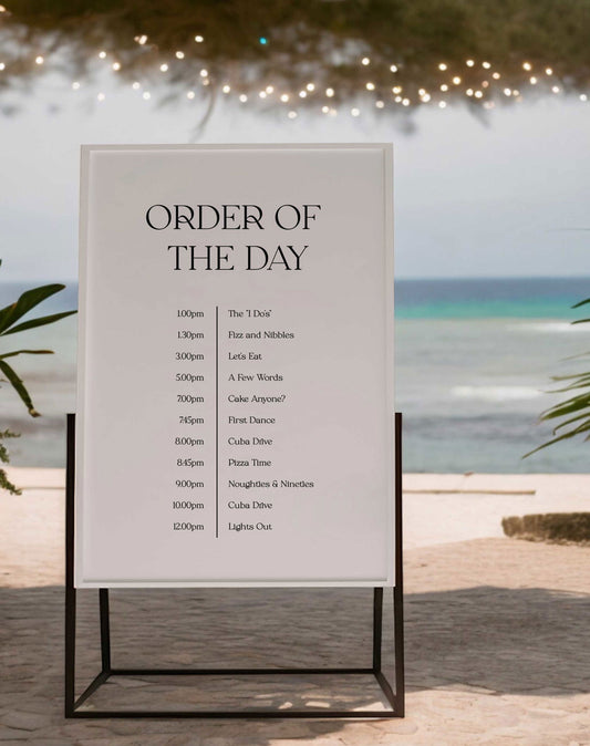 Order Of The Day Sign - Ivy and Gold Wedding Stationery