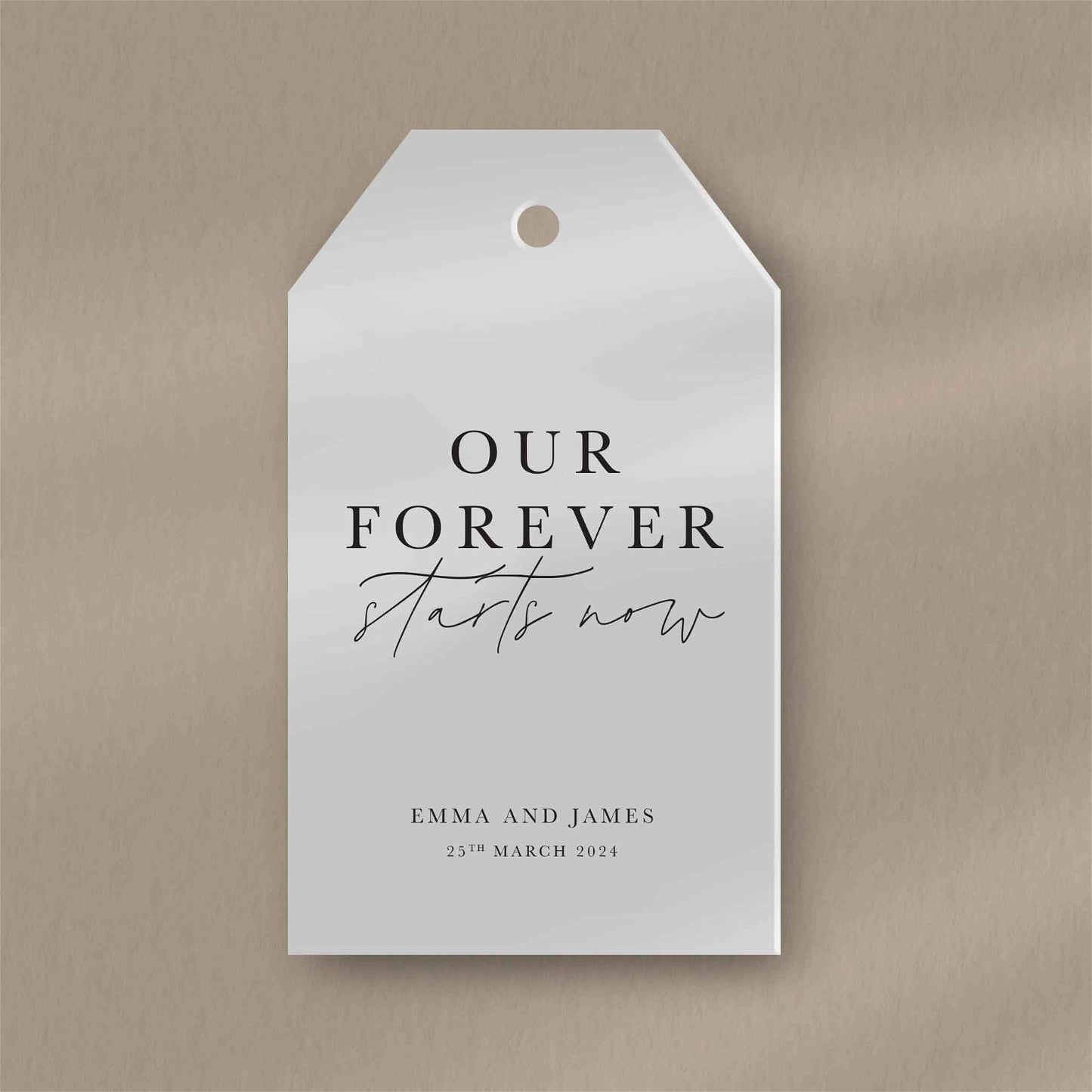 Our Forever Starts Now Favour Tag - Ivy and Gold Wedding Stationery