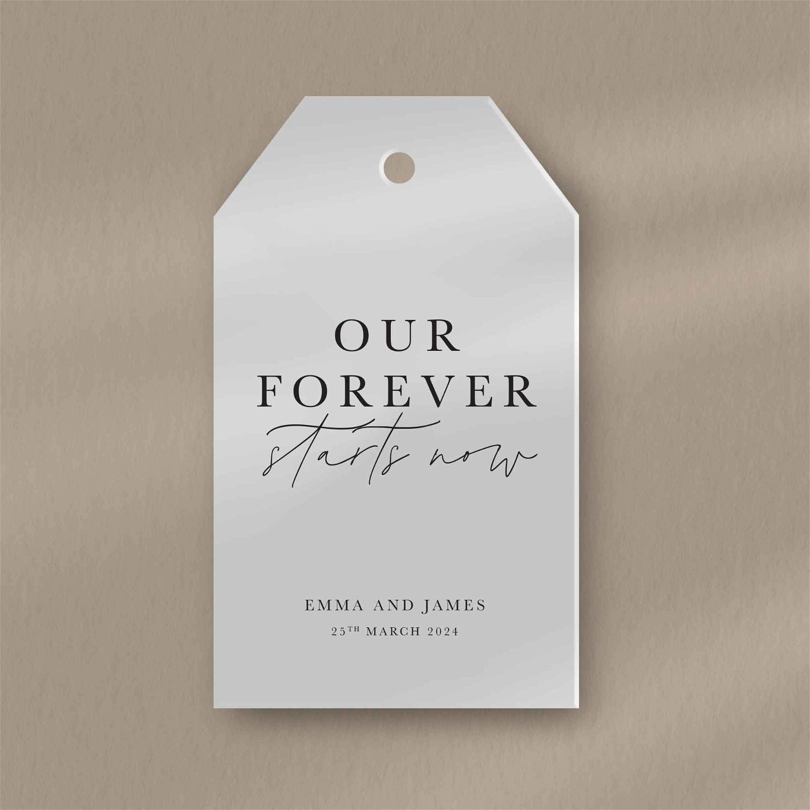 Our Forever Starts Now Favour Tag - Ivy and Gold Wedding Stationery