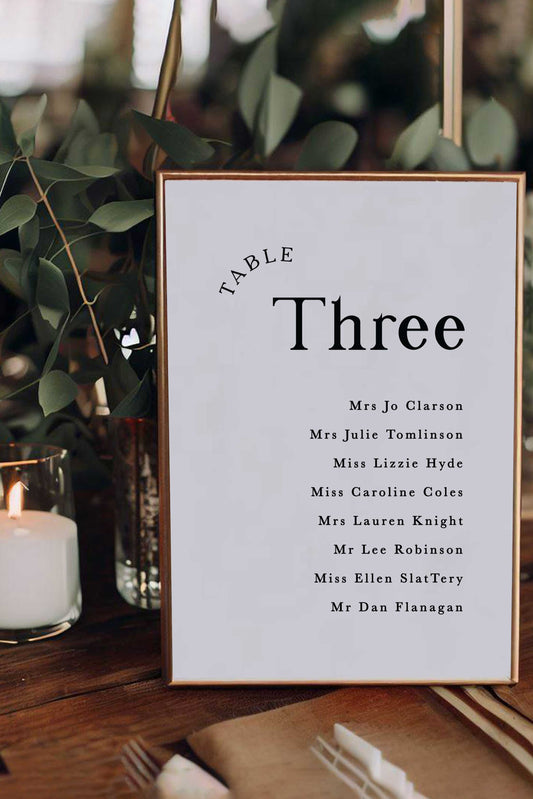 Paige | Bold Seating Plan Card - Ivy and Gold Wedding Stationery