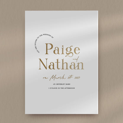 Day Invitation Sample  Ivy and Gold Wedding Stationery Paige  
