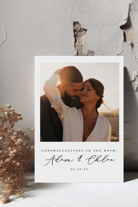 Photo Congratulations Card - Ivy and Gold Wedding Stationery