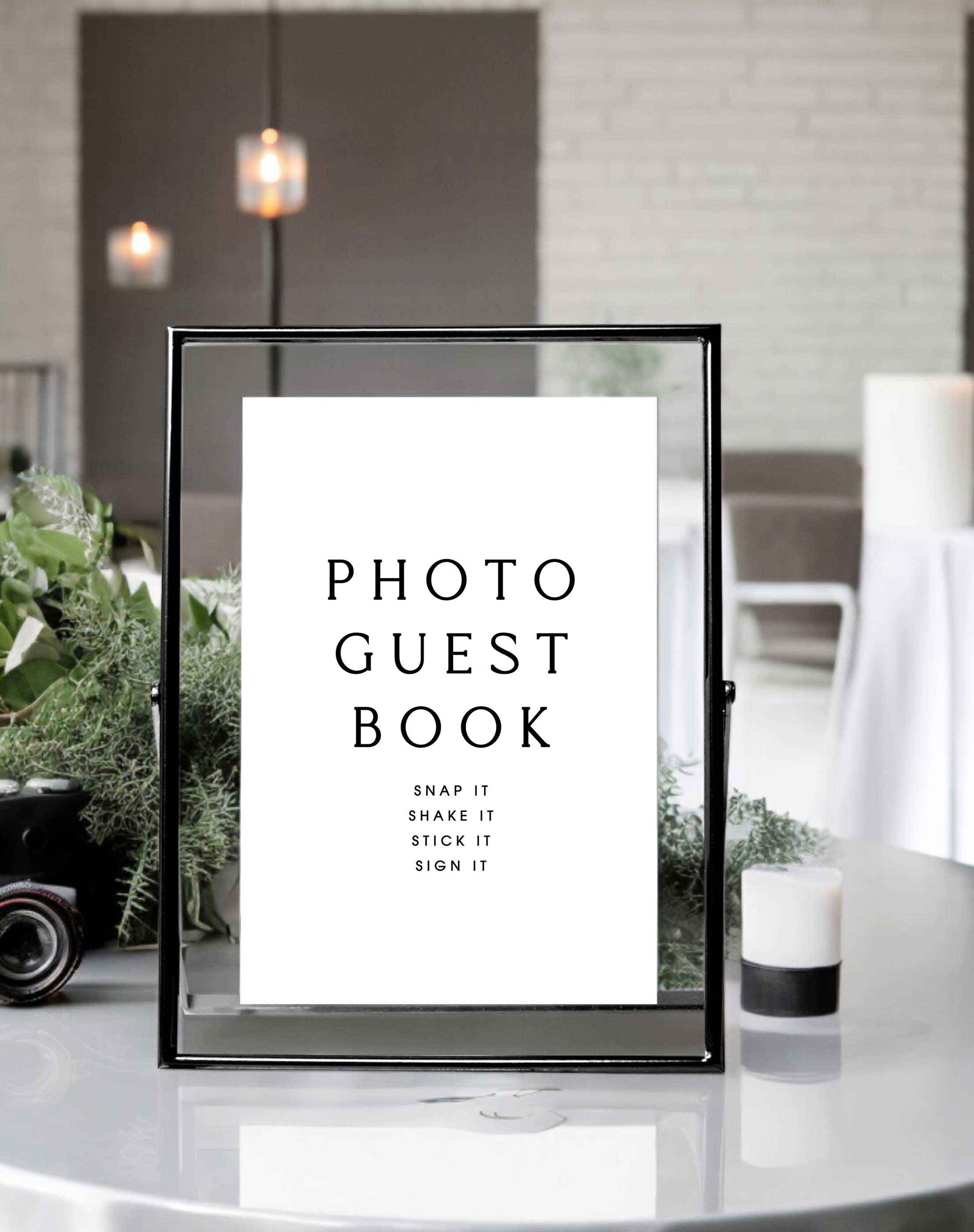 Photo Guestbook Sign - Ivy and Gold Wedding Stationery