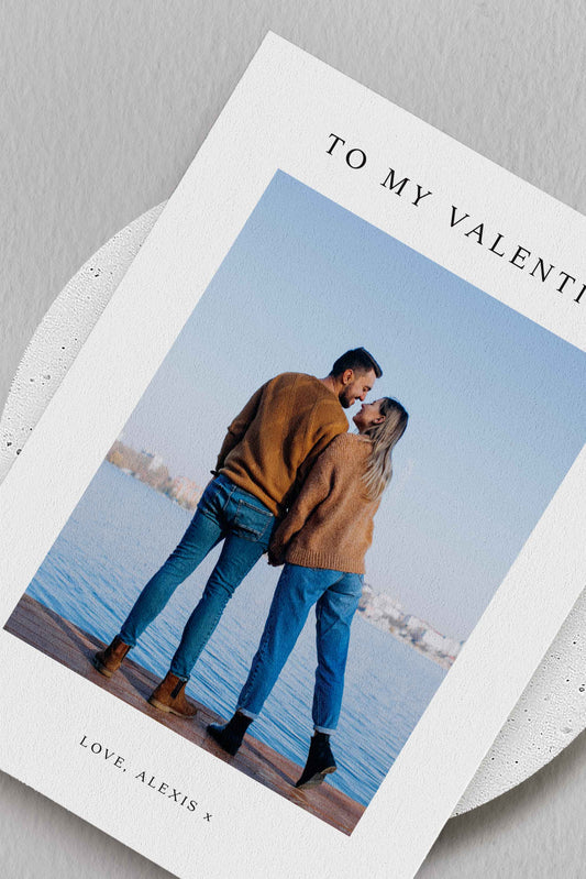 Minimal Photo Valentine's Card - Ivy and Gold Wedding Stationery