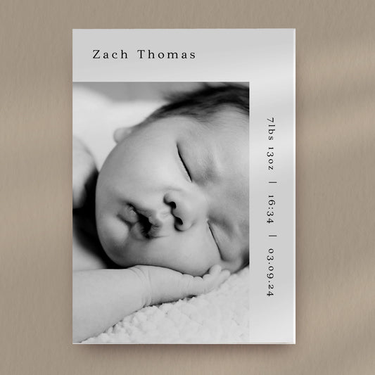 Zach Baby Announcement Card