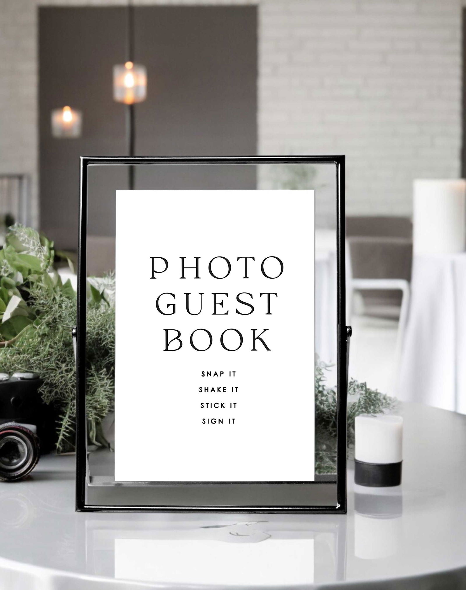 Photo Guestbook Sign - Ivy and Gold Wedding Stationery