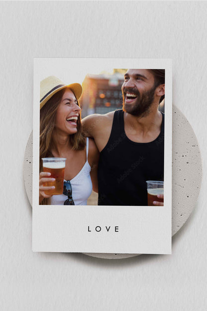 Polaroid Photo Valentine's Card - Ivy and Gold Wedding Stationery