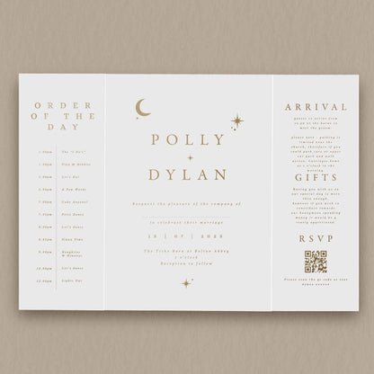 Polly Gatefold Invitation  Ivy and Gold Wedding Stationery   