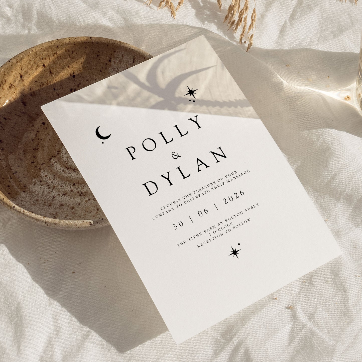 Polly Celestial Wedding Invitation - Ivy and Gold Wedding Stationery
