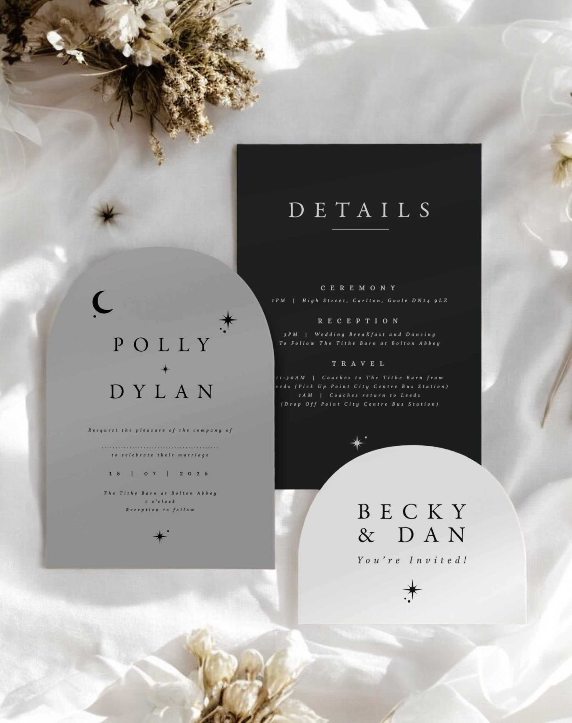 Polly | Celestial Wedding Invite - Ivy and Gold Wedding Stationery