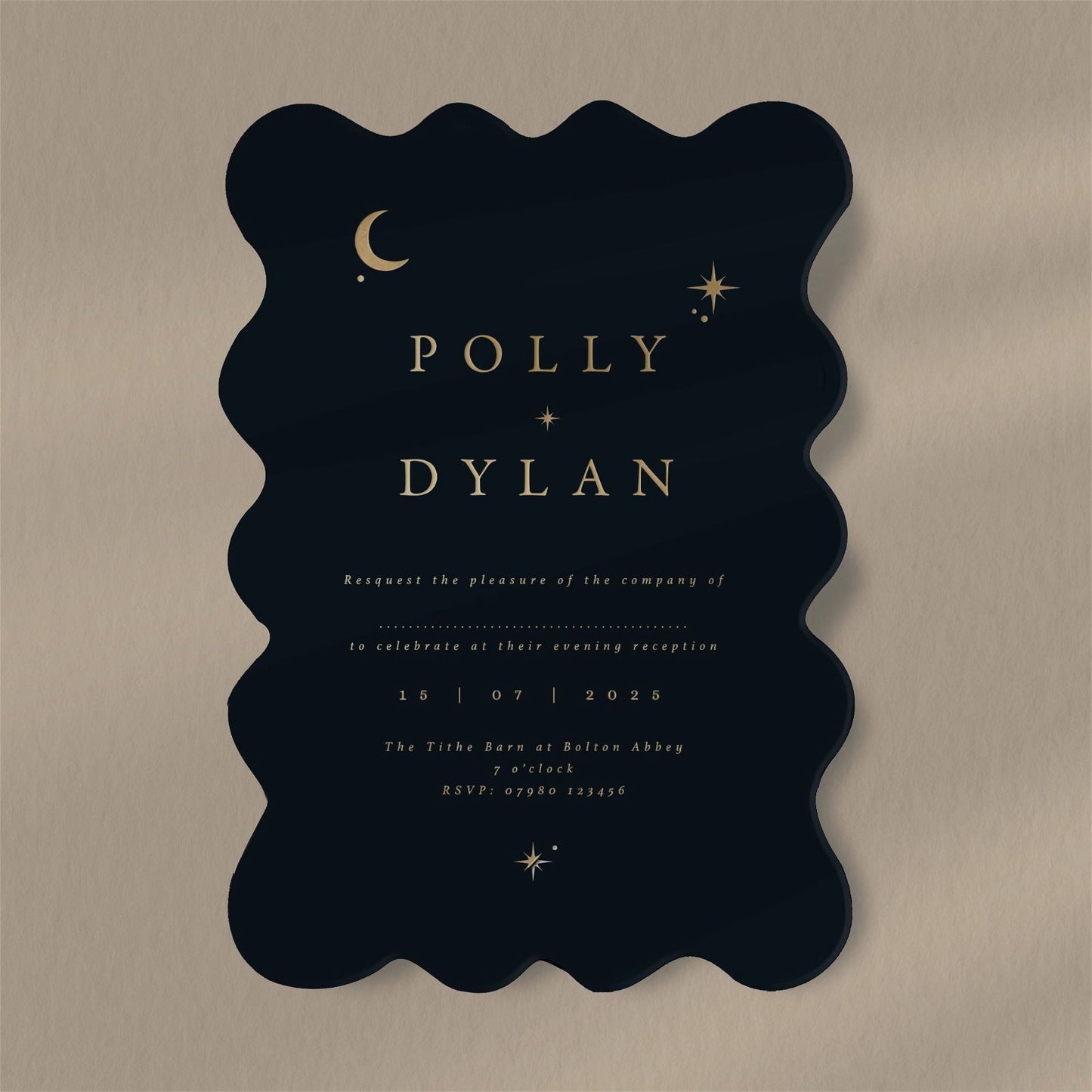 Polly Evening Invitation - Ivy and Gold Wedding Stationery