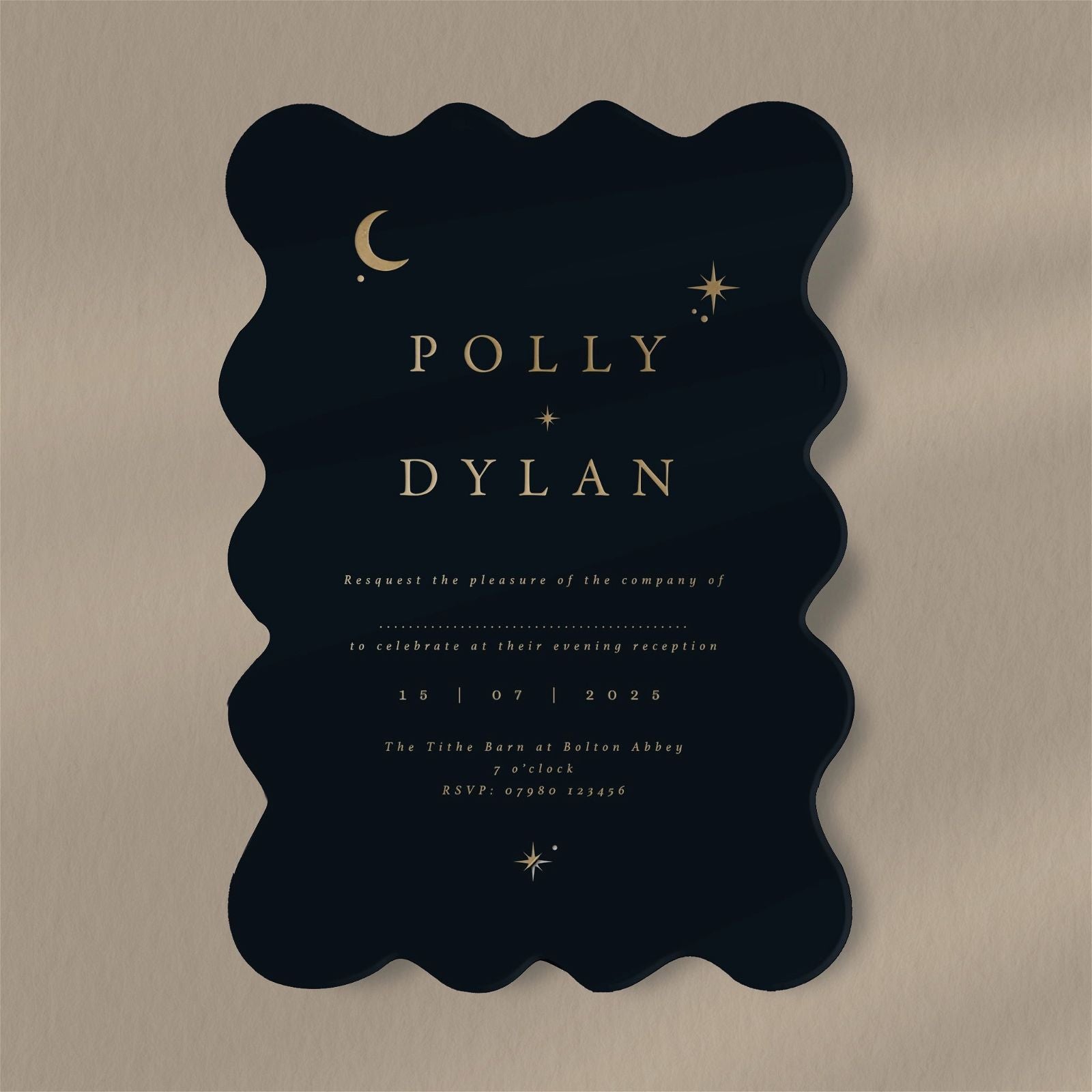 Polly Evening Invitation - Ivy and Gold Wedding Stationery