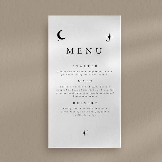 Polly Menu - Ivy and Gold Wedding Stationery