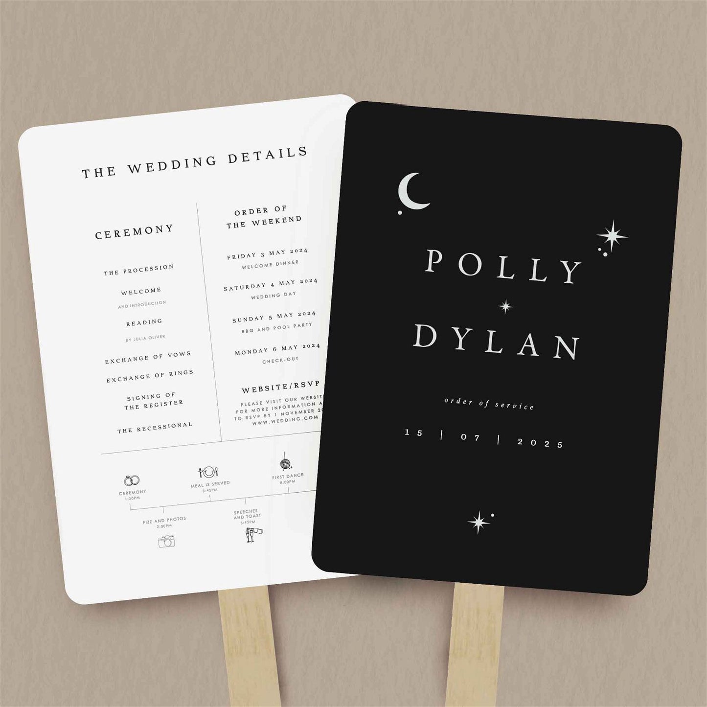 Polly Order Of Service - Ivy and Gold Wedding Stationery