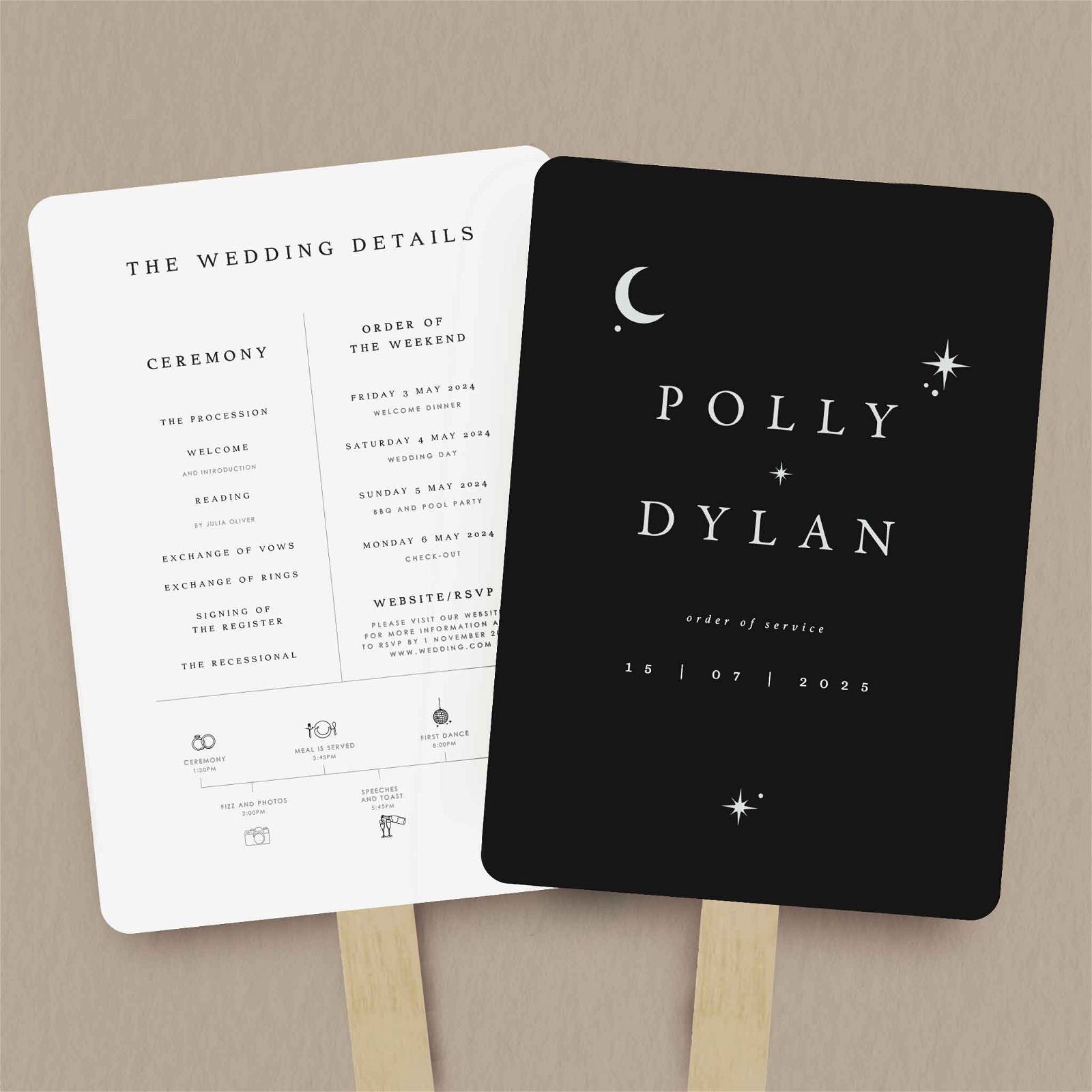 Polly Order Of Service - Ivy and Gold Wedding Stationery