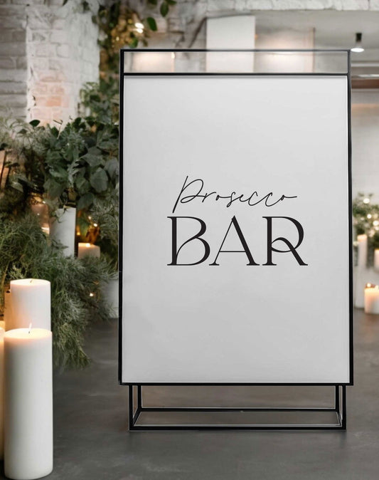 Prosecco Bar Sign - Ivy and Gold Wedding Stationery