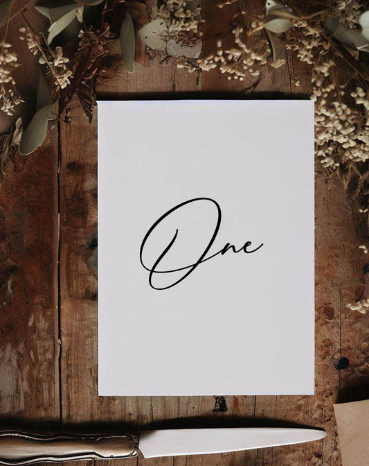 Quinn Traditional Table Number - Ivy and Gold Wedding Stationery