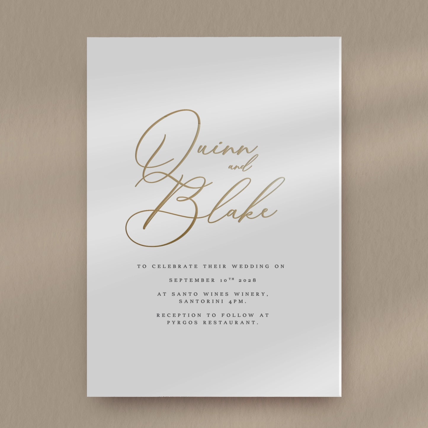 Day Invitation Sample  Ivy and Gold Wedding Stationery Quinn  