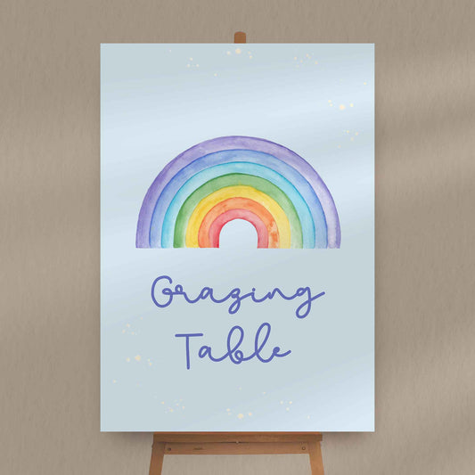 Rainbow Grazing Table Venue Sign