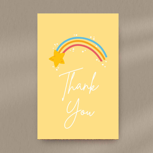 Yellow Rainbow Thank You Favour Tags