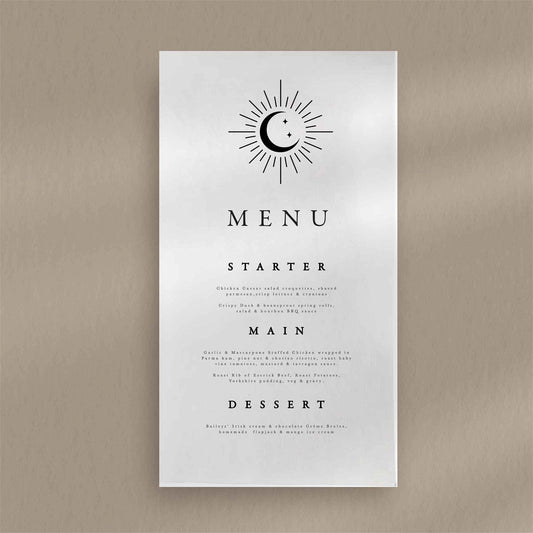 Raine Menu - Ivy and Gold Wedding Stationery