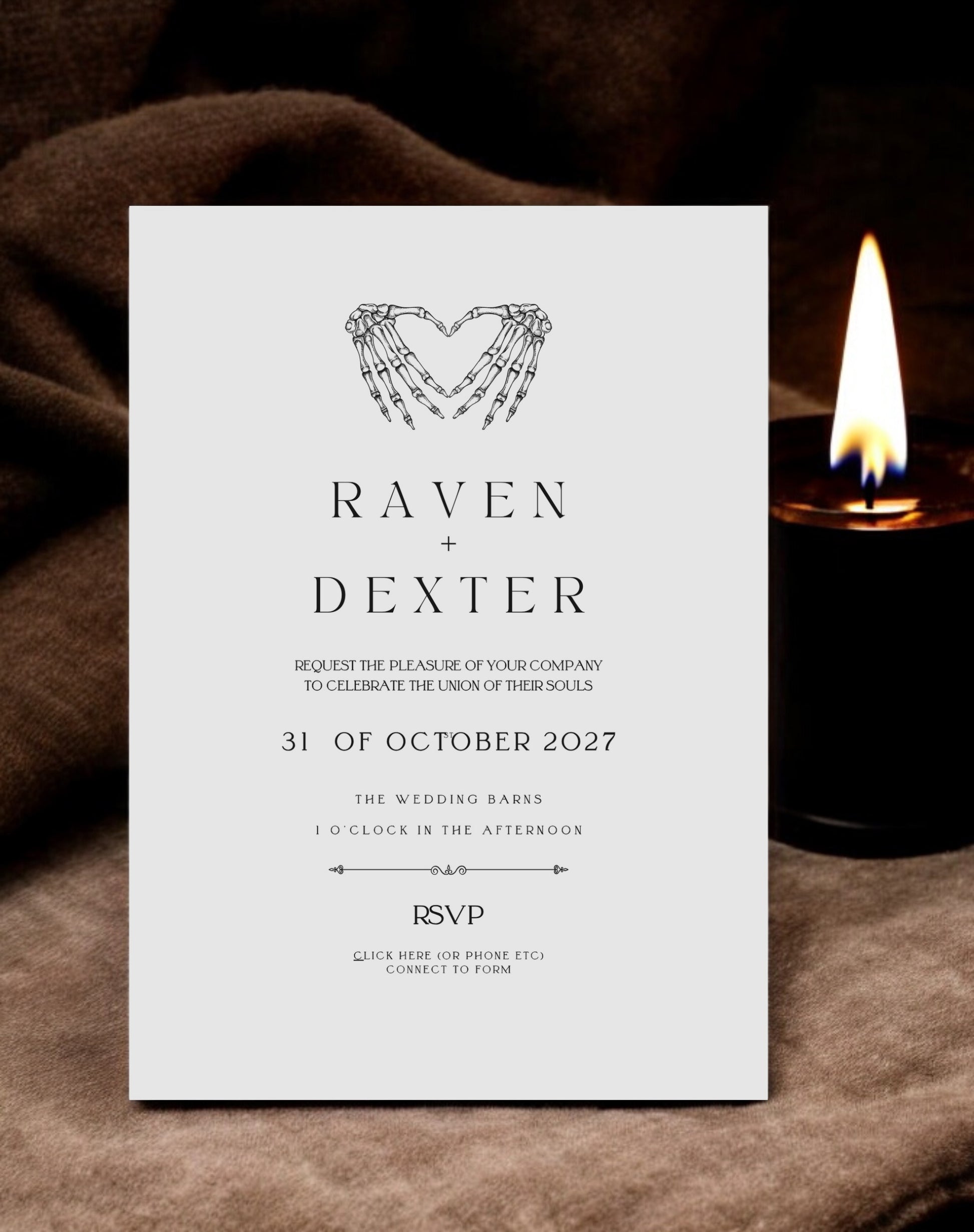 Raven | 'Til Death Do Us Part Wedding Invitations - Ivy and Gold Wedding Stationery