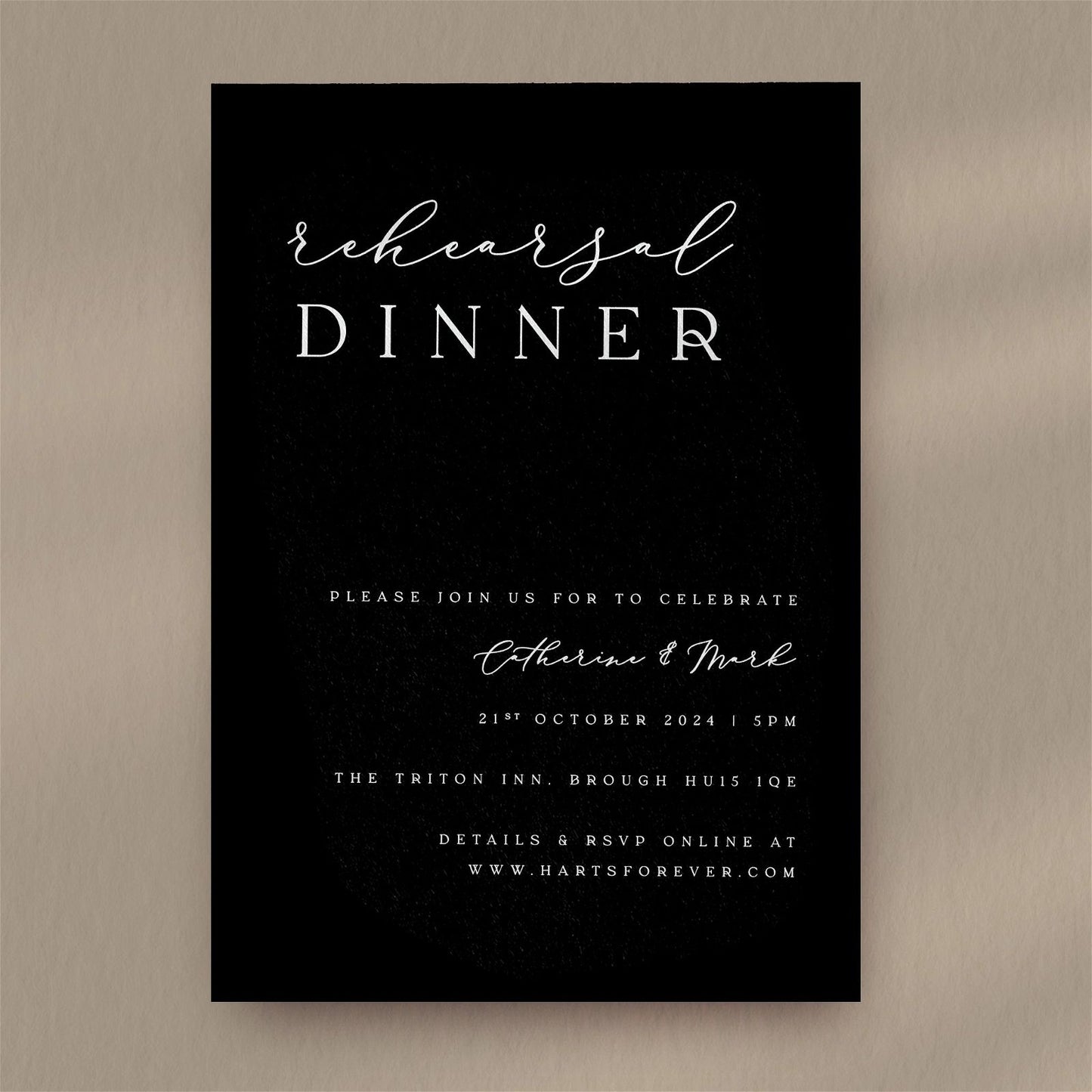 Rehearsal Dinner Invitation - Ivy and Gold Wedding Stationery