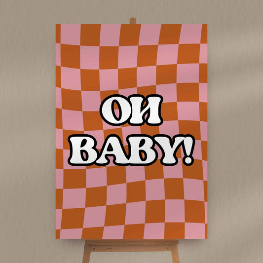 Checkerboard Baby Shower Sign