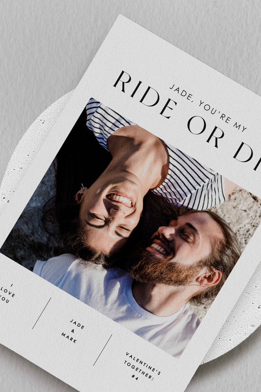 Ride Or Die Valentine's Card - Ivy and Gold Wedding Stationery