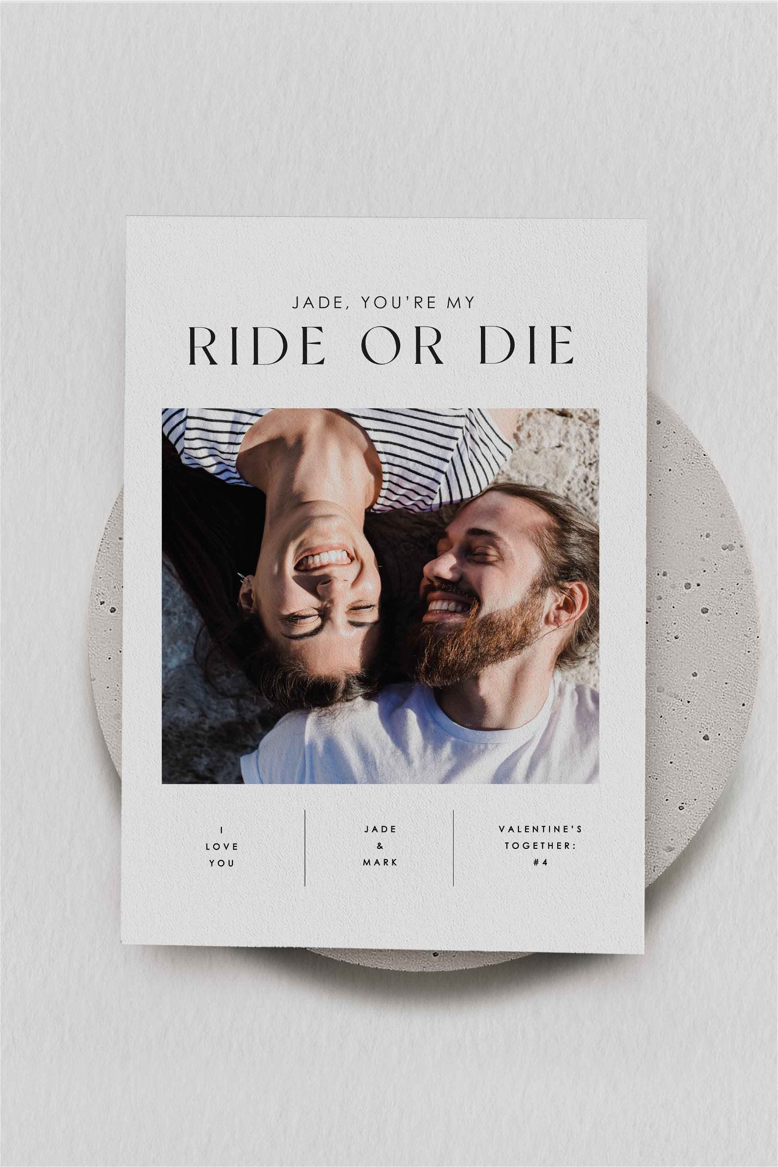 Ride Or Die Valentine's Card - Ivy and Gold Wedding Stationery
