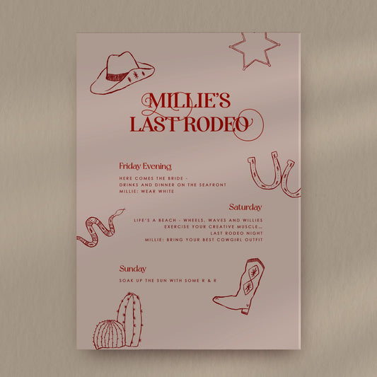 Last Rodeo Hen Itinerary
