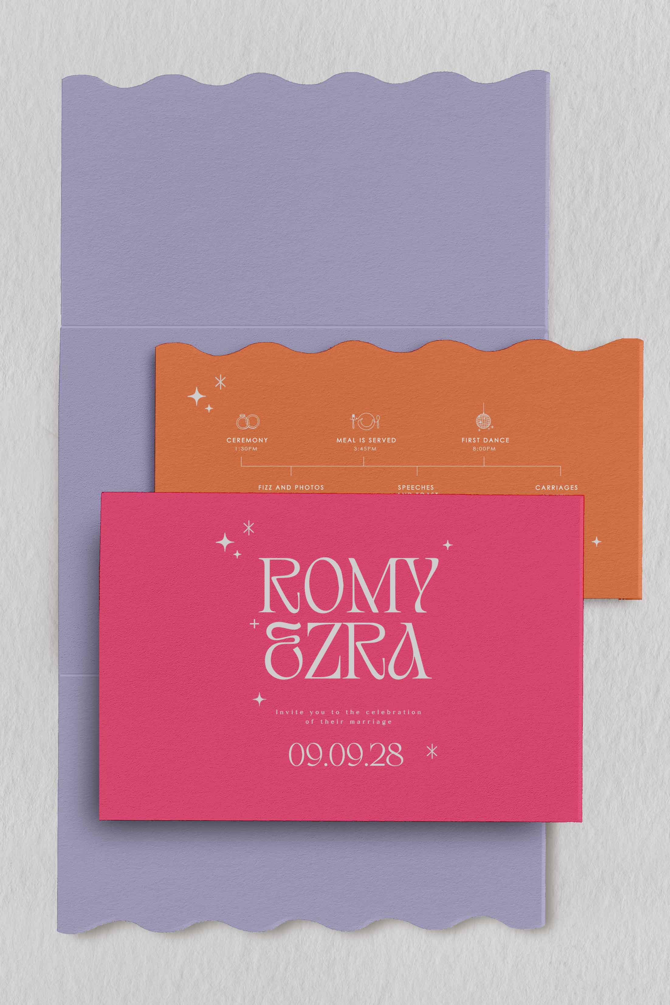 Romy | Bohemian Concertina Invite - Ivy and Gold Wedding Stationery
