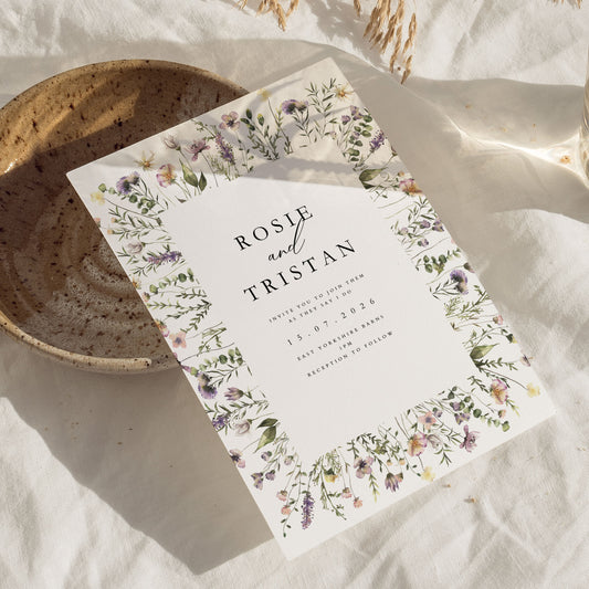 Rosie Botanical Garland Wedding Invitations