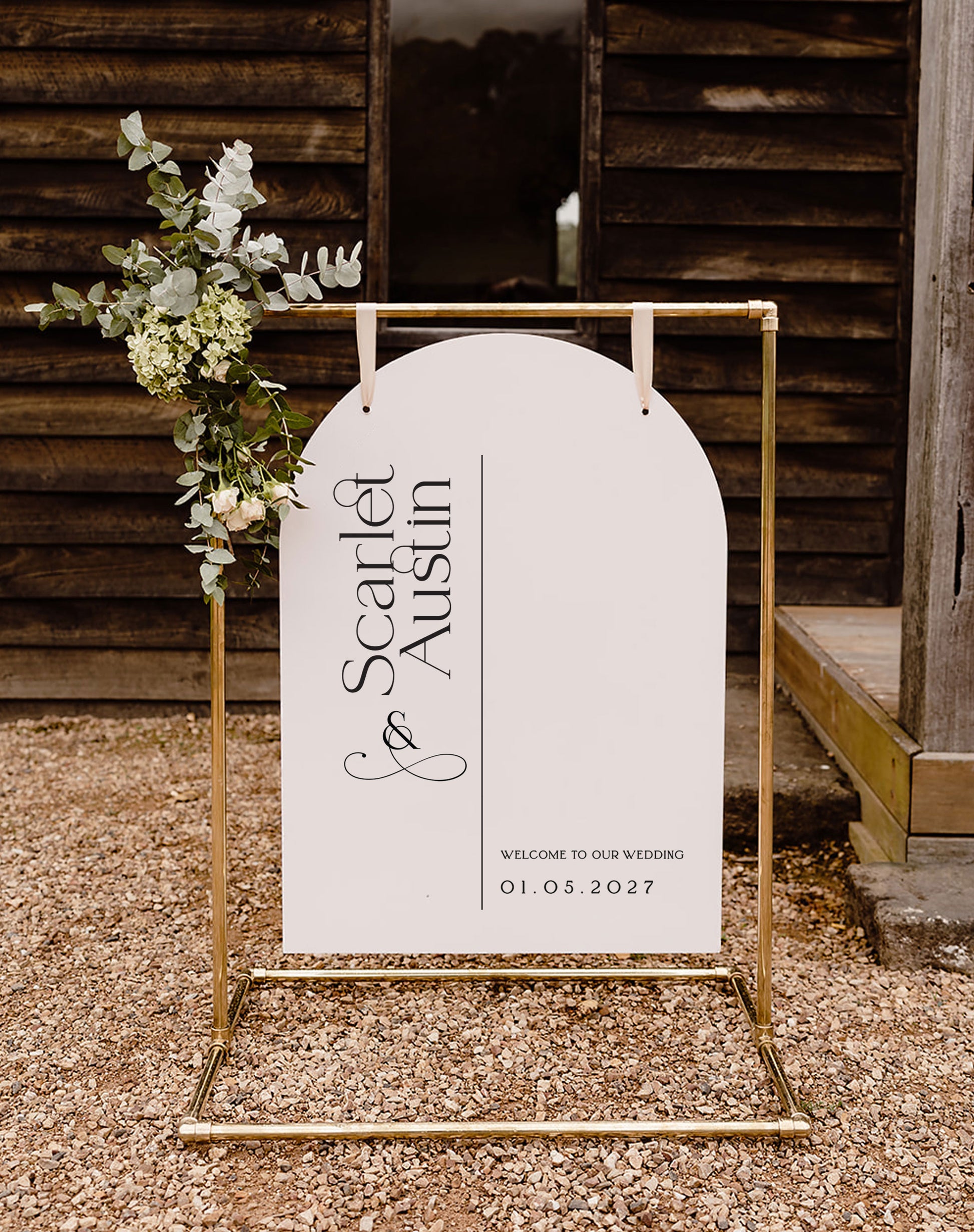 Scarlet | Romantic Welcome Sign - Ivy and Gold Wedding Stationery