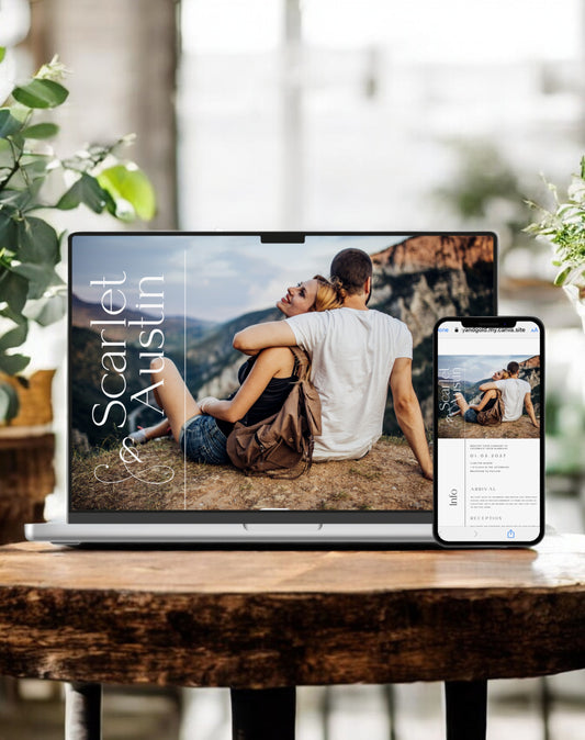 Scarlet Wedding Website Template - Ivy and Gold Wedding Stationery
