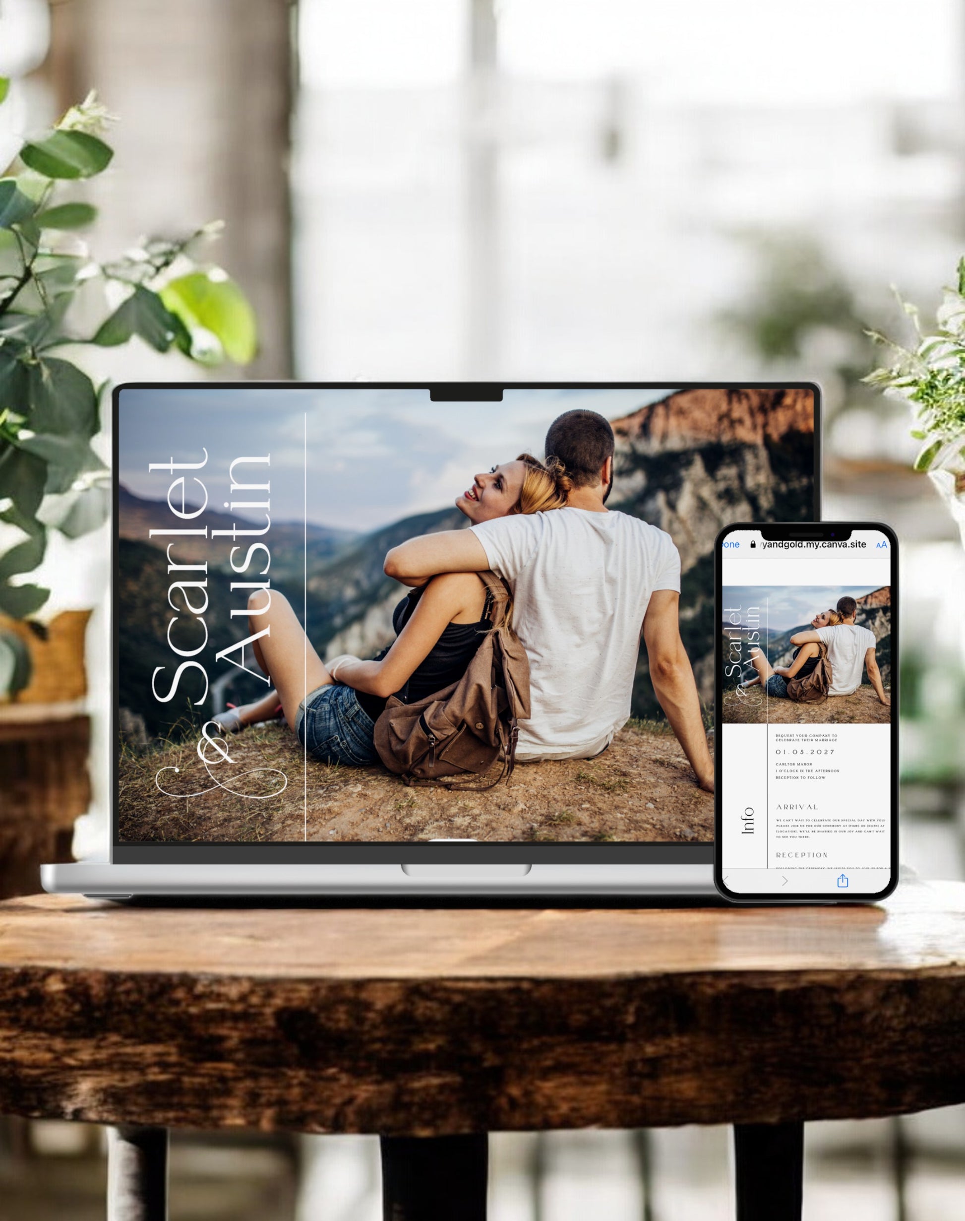 Scarlet Wedding Website Template - Ivy and Gold Wedding Stationery