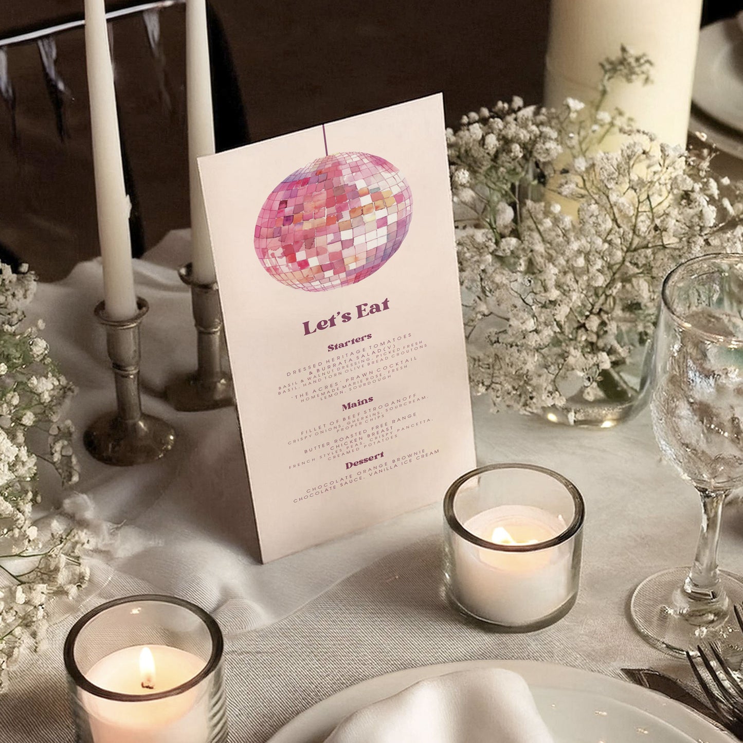 Disco Baby Shower Invitation & Digital Template Bundle