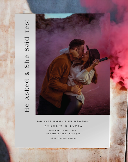 She Said Yes Engagement Invitation - Ivy and Gold Wedding Stationery