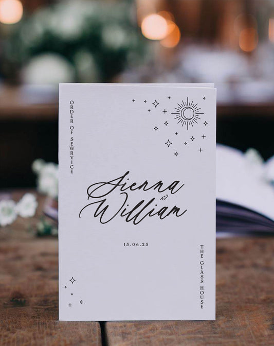 Sienna | Boho Order Of Service - Ivy and Gold Wedding Stationery