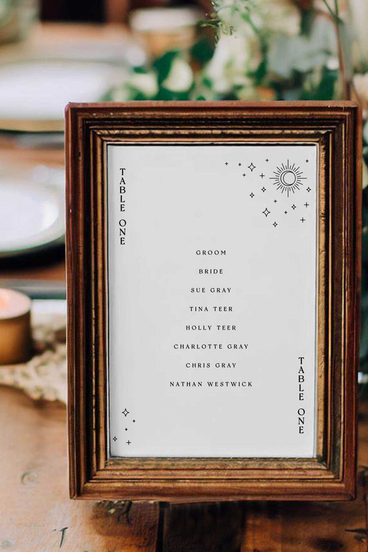 Sienna | Boho Seating Plan Card - Ivy and Gold Wedding Stationery