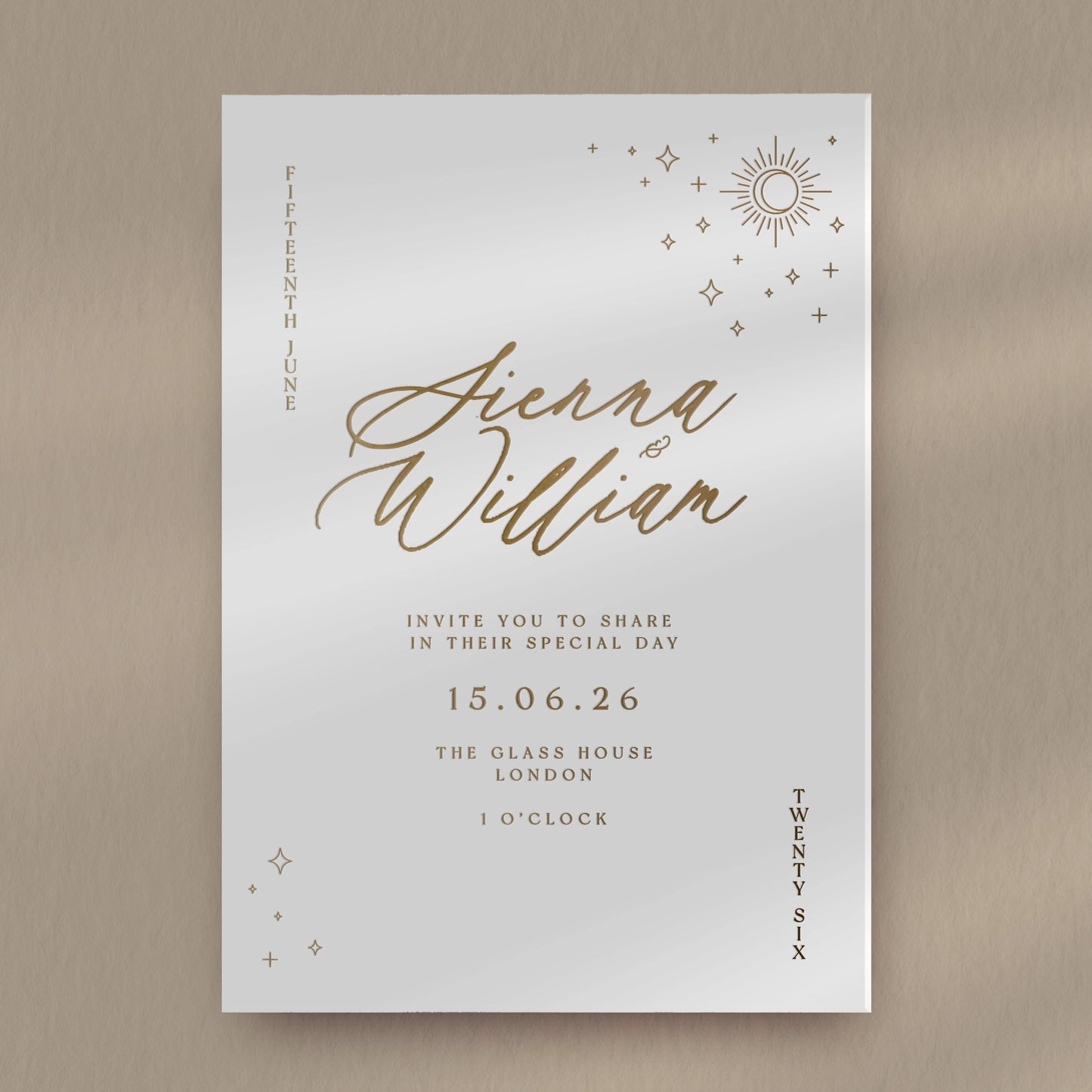 Day Invitation Sample  Ivy and Gold Wedding Stationery Sienna  