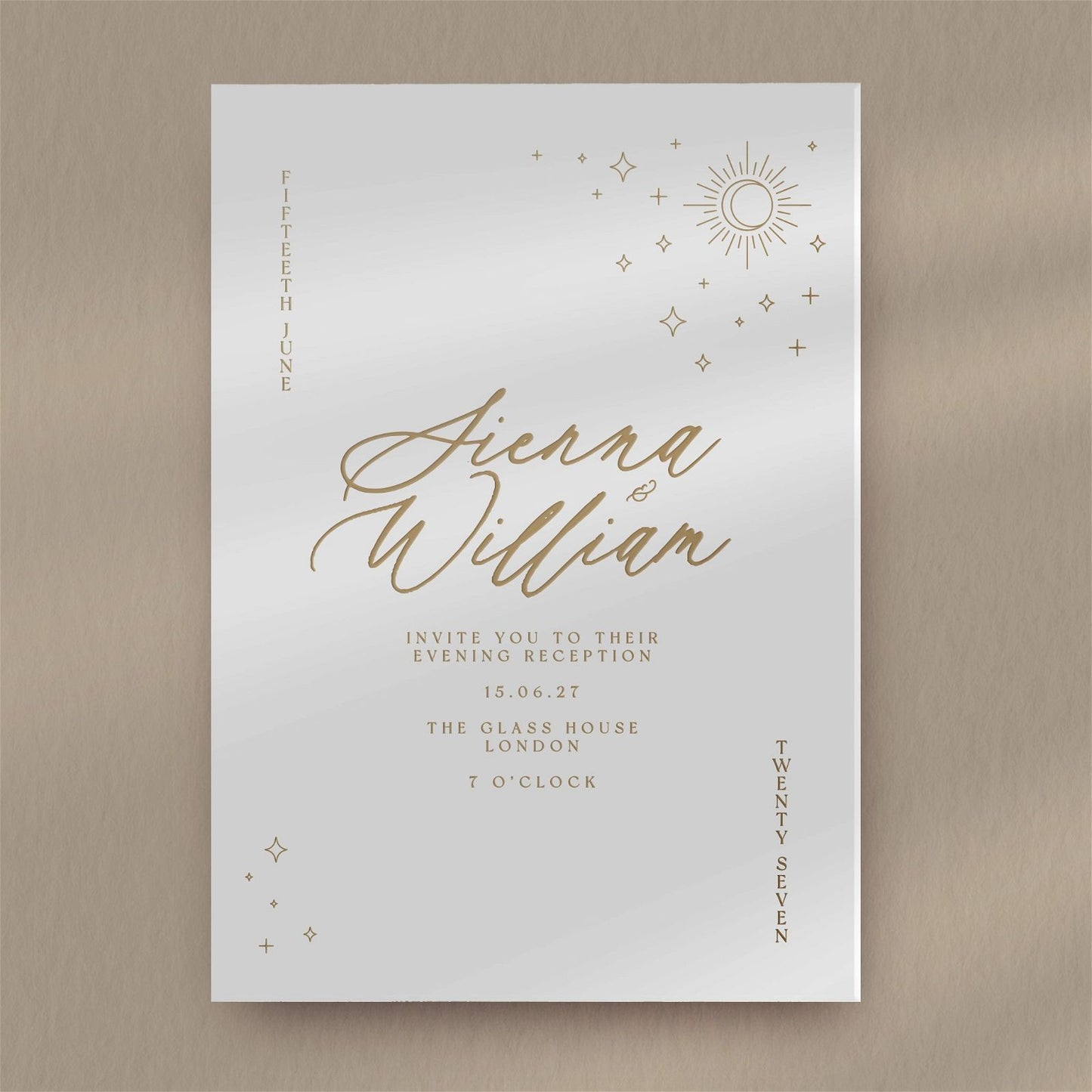 Sienna Evening Invitation - Ivy and Gold Wedding Stationery